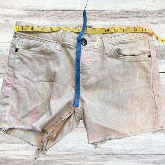 Current/Elliott Marble Shorts 27 Mid Rise Stretch Denim Raw Hem - Picture 4 of 7